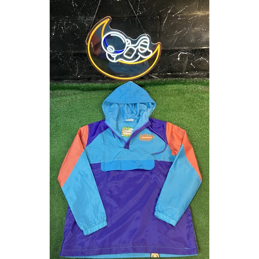 NWT‎ Nickelodeon Rugrats Long Sleeves Hooded Windbreaker Jacket Size Large